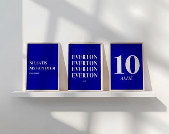 Everton FC Personalised Print Set: Everton Fan Art Any Name and Number (Digital Download)