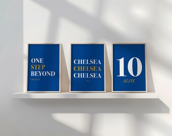Chelsea FC Personalized Print Set: Football Fan Wall Art (Digital Download)