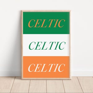Celtic FC flag Digital Print Poster, celtic Fan Gift, celtic Wall Art, Football Fan Art, celtic Art Print