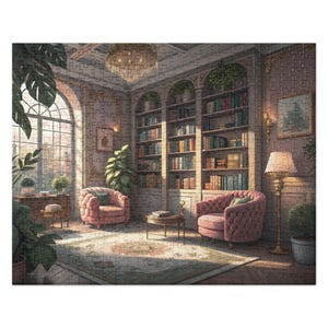 Cozy Glam Home Library Puzzle – Elegant Jigsaw Puzzle for Book Lovers