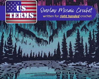 Northern Lights Mosaic Crochet Blanket Pattern | US Terms, digital download, pdf