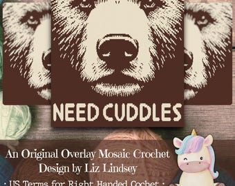Bear Blanket Mosaic Crochet Pattern: Need Cuddles | US Terms, digital download, pdf