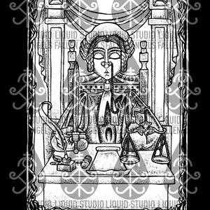Tarotkarte 11 x 17 Druck „Gerechtigkeit“