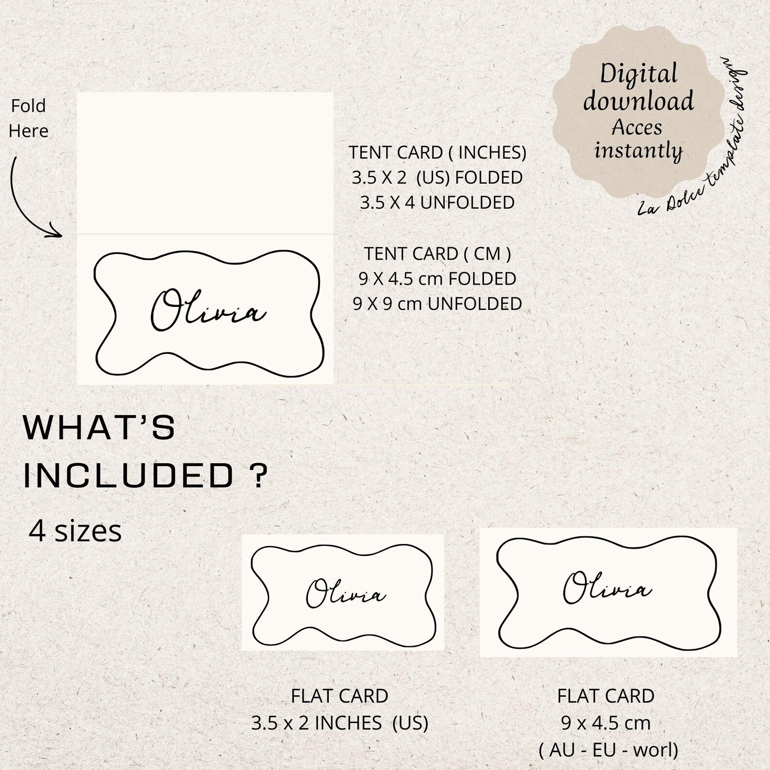Whimsical Wedding Menu & Place Card Template: Hand-drawn Scribble ...