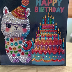 HAPPY BIRTHDAY Diamond Art Blank Greeting Card