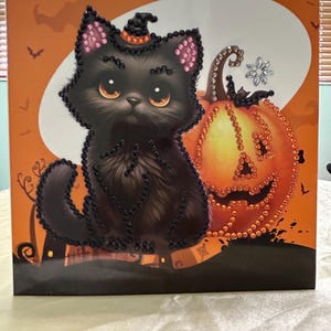 HALLOWEEN  Diamond Art Blank Greeting Card
