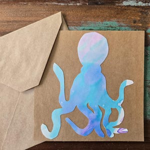 Watercolor Octopus Card - Octopus - Blank Card - Watercolor - Greeting Card - Sea Life - Ocean Greeting Card