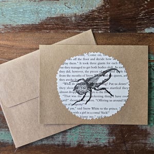 Beetle Greeting Card - Beetles - Blank Card - Insects - Insect Card - Ink Stamp