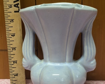 Vintage MCM Two Handled Winged Vase Pale Blue Color