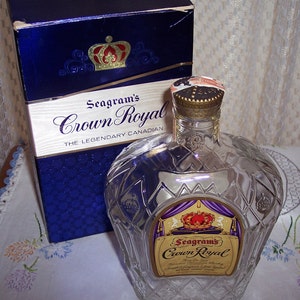 Vintage Crown Royal Seagrams Bottle - Etsy