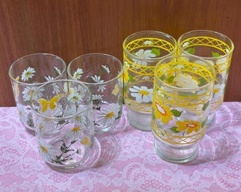 Vintage Juice Glasses: 3 Hildi for Anchor Hocking and 3 Libbey Signed Glasses - You Choose