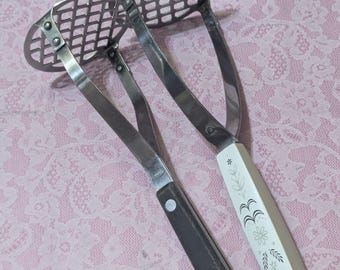 Vintage Stainless Steel Potato Masher - USA Made Kitchen Tool