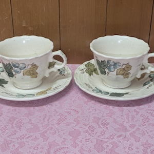 Vernon Ware Vineyard by Metlox - Poppytrail - Tea Cups - Set of 2