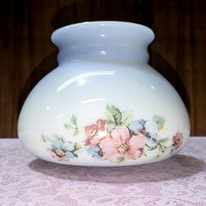 Vintage - Mid Century - Hand Painted Art Deco Glass Lamp Shade