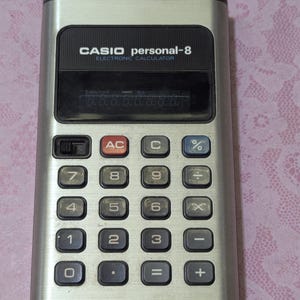 Vintage CASIO Personal-8 Hand Held Calculator - Tested - WORKS