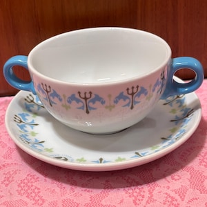 Bauscher Weiden "Mermaid" Soup Cup and Saucer Set: Rare Find