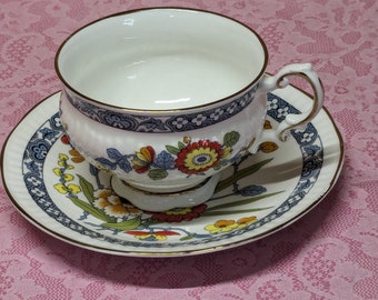 Vintage Teacup & Saucer Marked ELIZABETHAN Fine Bone China - ENGLAND