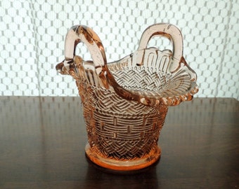 Fenton Glass Basketweave Double Handled 'Easter' Basket for your Holiday Table