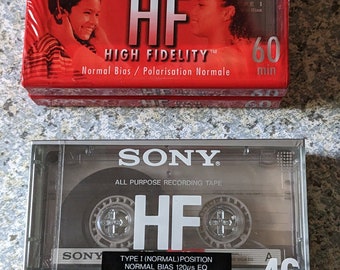 SONY HF High Fidelity 60 Minute and 'Type 1' 46 Minute Blank Audio Cassettes x 2 each