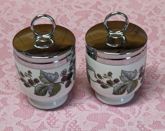 Royal Worcester Egg Coddlers Made in England Lavina Pattern Standard Size Type 7 Lid