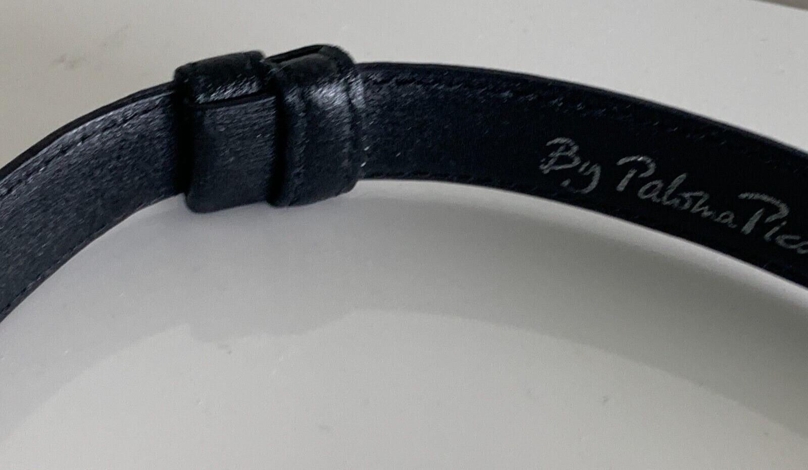 Vintage PALOMA PICASSO Black Leather Belt X Gold Buckle 32”x 