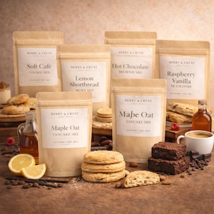 Mezclas para hornear gourmet / Kits para hornear estilo cafetería con frutos rojos y corteza