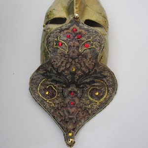 Mask Venetian, Mardi Gras, Carnivale Style Paper Mache Gold with Crown image 4