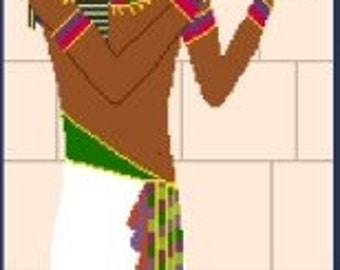 Egyptian King Tut - Needlepoint or Cross Stitch Pattern Design Chart