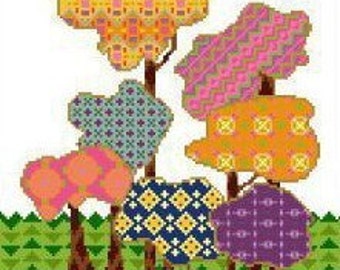 Calico Forest Cross Stitch or Needlepoint Pattern