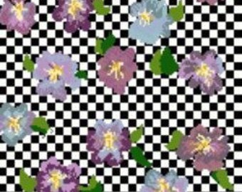 Checkered Flowers - Needlepoint and Cross Stitch Chart