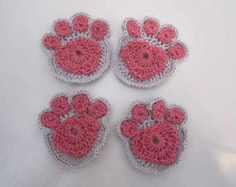 Cat Paw Appliques in grey