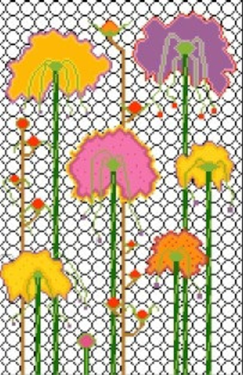 Needlepoint or Cross Stitch Pattern Design Chart Trellis and Etsy UK