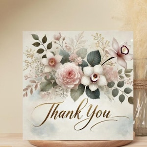 Lot de 10 cartes de voeux florales élégantes de remerciement - Lot de 10 motifs floraux avec enveloppes pour les mariages, les fêtes et toutes les occasions