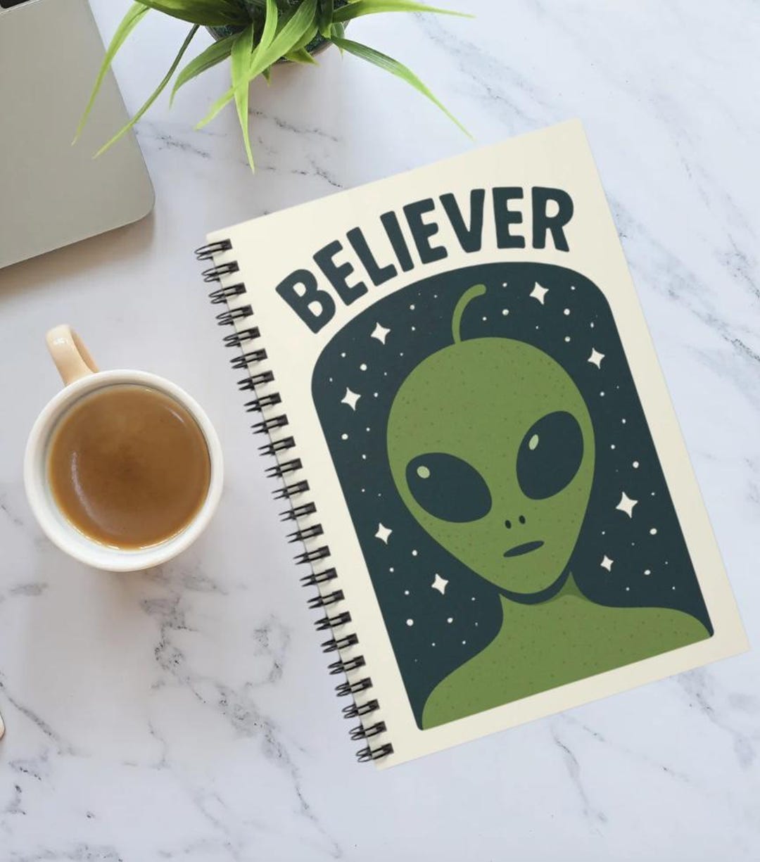 Alien Believer Spiral Notebook | Perfect for UFO Enthusiasts, Journal ...