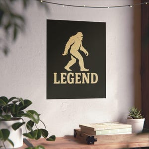 Bigfoot Legend Matte Vertical Poster, Wall Art, Home Decor, Gift for Nature Lovers, Adventure Room Decor, Office Wall Art