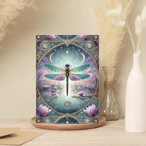 Paquet de cartes de voeux libellule - Intérieur vierge pour toutes les occasions - Carte de voeux magique, écologique, carte-cadeau, carte d'anniversaire