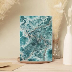 Cartes de voeux en pierre d'Amazonite - Vierges à l'intérieur - Cartes faites main de qualité supérieure pour toutes les occasions