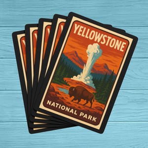 Cartes à jouer, Cadeau pour le parc national de Yellowstone, Fournitures pour soirées jeux d'aventure en plein air, Souvenir de voyageur, Jeu de cartes de camping, Article de collection