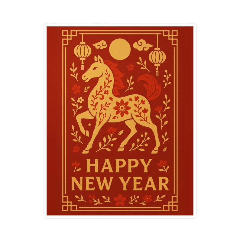 Year of the Horse Vinyl Decal, Lunar New Year Decor - Etsy