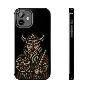Viking Warrior Tough Phone Cases, Gift for Men, Durable Phone Cover, Unique Viking Design, Nordic Art for Smartphone