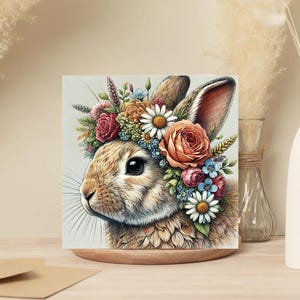 Lot de 10 cartes de voeux Spring Bunny - Vierges à l'intérieur, idéales pour toutes les occasions, cartes de Pâques, cartes de voeux de printemps, cartes d'amitié