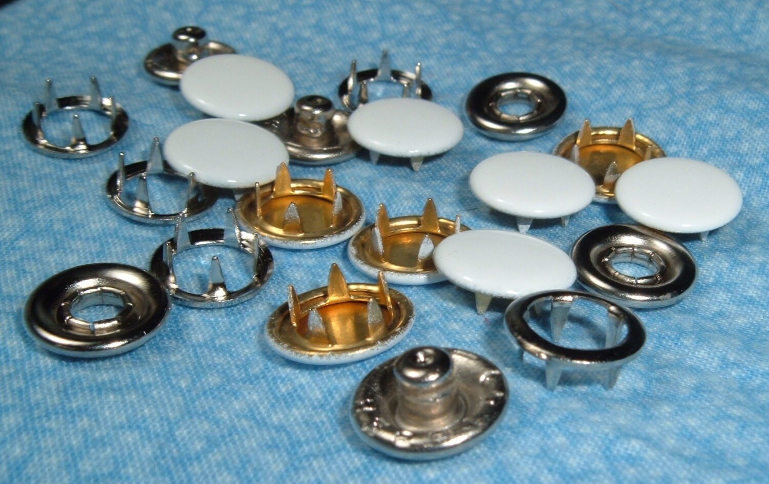 50 Sets White Cap Gripper Snaps Size 16 No Sew Snap Fasteners | Etsy