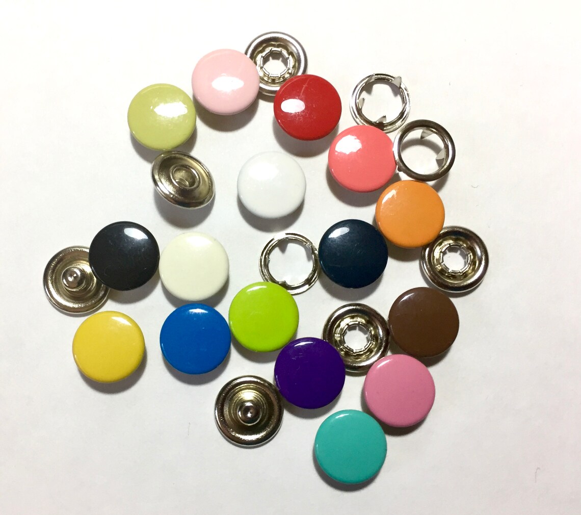 50 Sets Colored Gripper Snaps Size 16 11 mm No Sew Fasteners Etsy