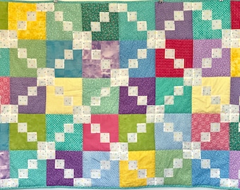 Irish Chain Quilt in Pastels