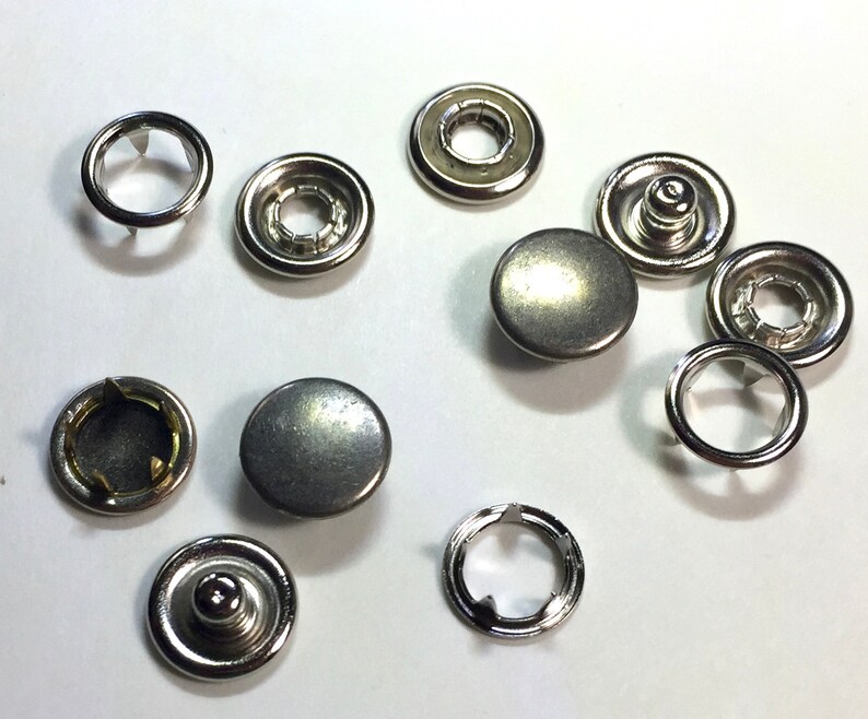 Silver Gripper Snaps Brushed Satin Finish Size 16 Set of 25 Antique Look 11mm