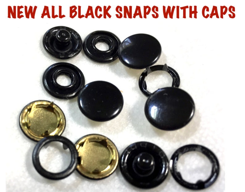 Gripper Snaps Size 16 Set of 25 ALL BLACK No Sew Cap Snap Etsy
