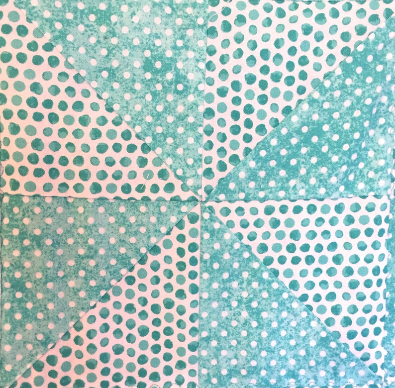Baby Quilt with Aqua Polka Dots and Pinwheels FREE SHIPPING