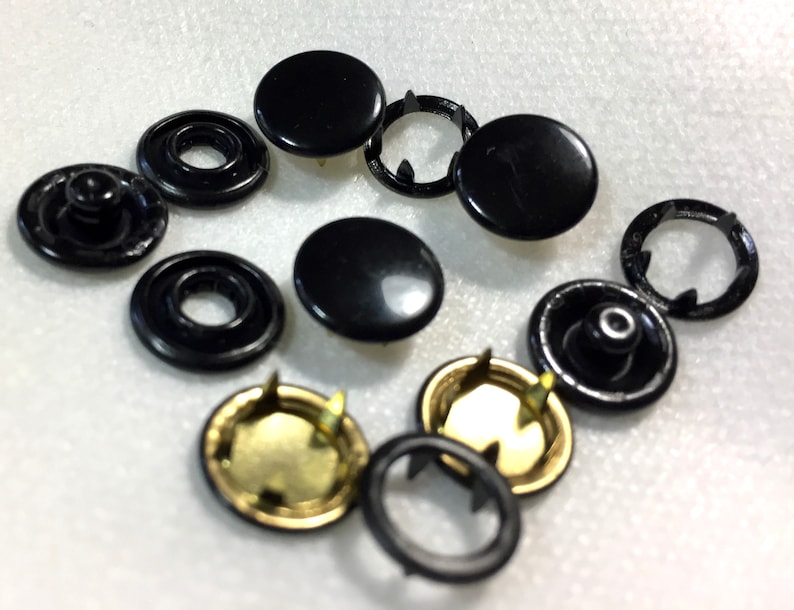 Gripper Snaps Size 16 Set of 25 ALL BLACK No Sew Cap Snap Etsy