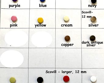 50 Sets Colored Gripper Snaps Size 16 (11 mm) No Sew Fasteners