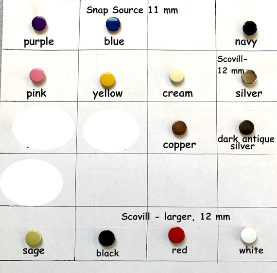 50 Sets Colored Gripper Snaps Size 16 (11 mm) No Sew Fasteners